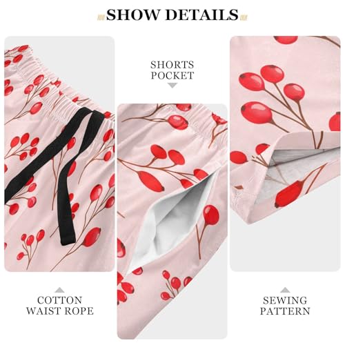 Men's Pajama Shorts Halloween Pink Athletic Pajama Sleep Bottoms with Pockets 23035714