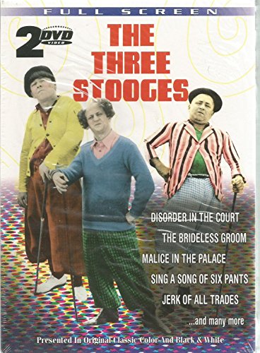 The Three Stooges (2 Dvds, Full Screen, Original Color & B&W) : Jerk of all Trades; 3 Laugh-Filled Trailers of The Three Stooges Feature Films; The Three Stooges Color Classics; The Three Stooges Color Cartoons; Disorder in the Court; The Brideless G