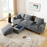 CONFORT SUPÉRIEUR :Équipé de deux coussins ergonomiques, ce canapé angle assure un excellent maintien lombaire. Leur rembourrage moelleux épouse la courbure du dos pour une détente profonde. Que vous lisiez ou regardiez un film, le canapé modulable offre un soutien durable et une assise parfaitement équilibrée.