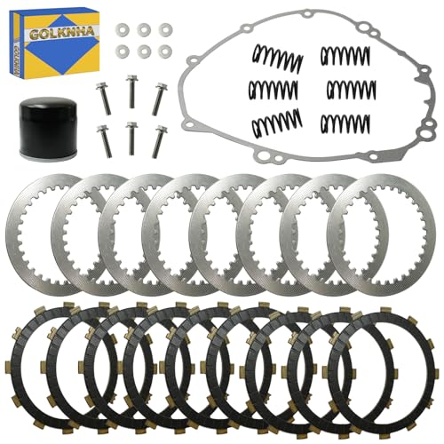 GOLKNHA Heavy Duty Clutch Kit Friction Steel Plates & Cover Gasket for Yamaha YZF R1 YZFR1 YZF-R1 2009-2014