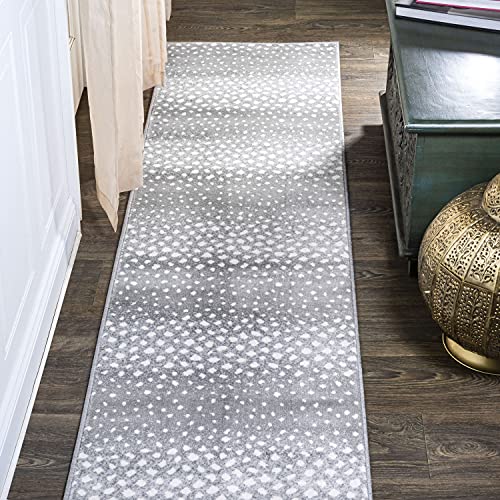 Tapete corredor Eyely patrón de antílope 2x10 gris/crema