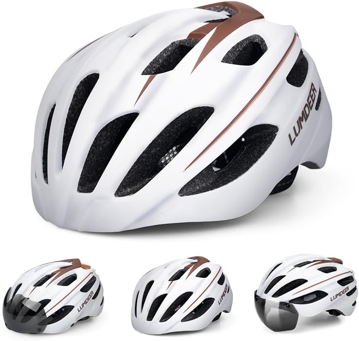 Lumdeer RC1 Bike Helmet for Adults - Superior 24 Airflow Road Cycling Bicycle Helmet Lightweight, USB Rechargeable Light, Ajustable Dial &Strap, Magnetic Goggles or Visor - Image 2