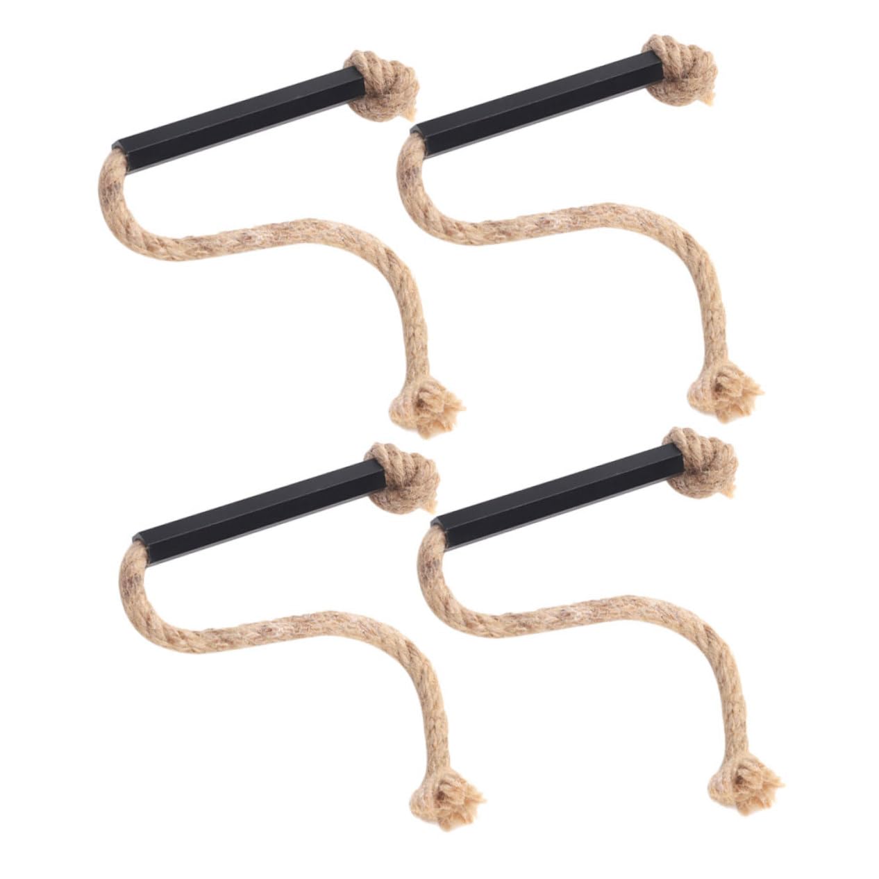 ifundom 4pcs Survival Fire Starter Rope Outdoor Wax Infused Emergency Fire Lighter Lightweight Portable Weather-Resistant for Camping Hiking BBQ