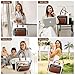 LOVEVOOK 17 Inch Laptop Tote Bag for Women, Teacher Nurse Work Bags, Laptop Bag With Large Cup Holder, Professional Briefcase Business Computer Purses Handbag, Black-Beige-Brown