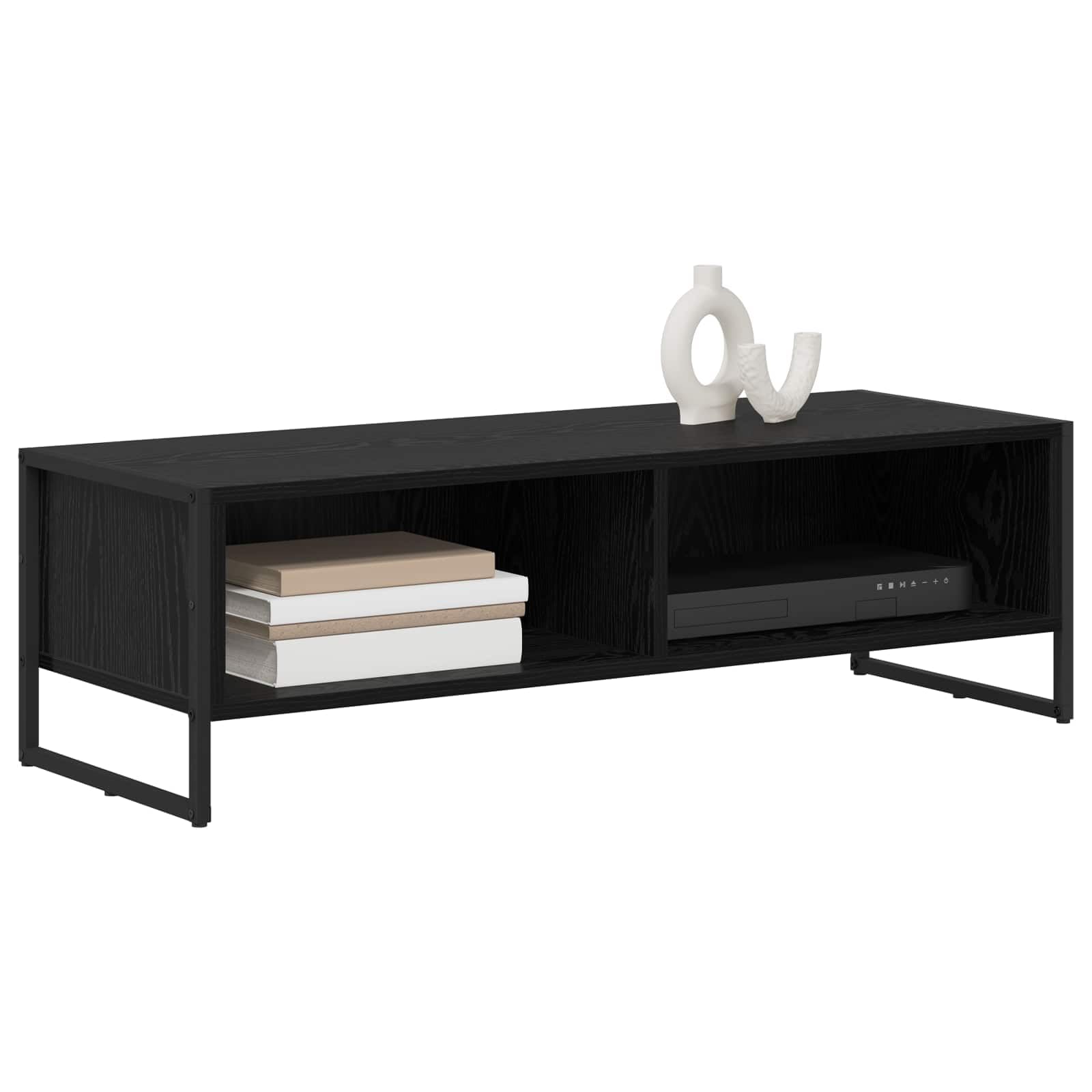 vidaXL TV Cabinet Black Oak 100 x 36.5 x 30.5 cm Engineered Wood, Living Room, Rectangular, Durable Sofa Set, for Modern Homes, Elegant Design, Ideal for Cozy Gatherings, Space-Saving