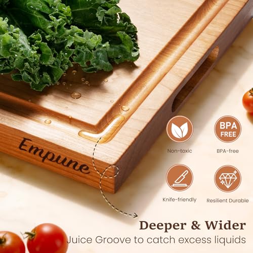 Tabla de Cortar de Madera con Mango y Surco para Jugos miniatura 4