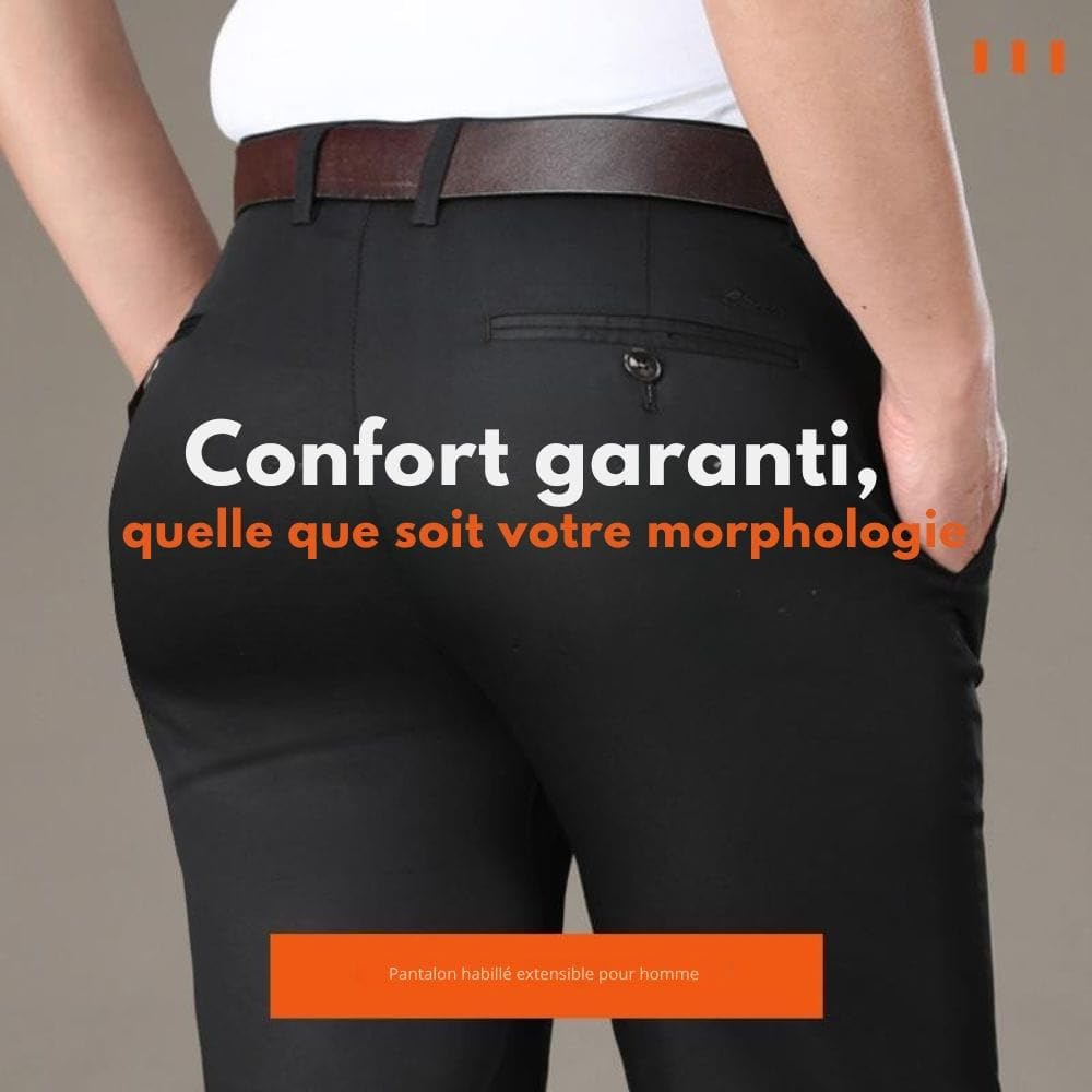 MEIION Chino Confort+ – Ne Serre Pas, ne se froisse Pas Pantalon de Costume Homme Élastique Slim Fit Classique Couleur Unie pour Un Style Business Élégant et Confortable