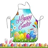 Delantal de primavera genérico | Blusa de cocina de Pascua ajustable, delantal de conejos, huevos y flores | Para cocina, vajilla, jardín, pintura y artista, estilo 2, Se référer au descriptif