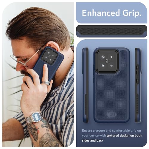 Image of TUDIA MergeGrip Designed for Xiaomi 14 5G Back Cover (2024), [Magsafe Compatible] Military Grade Dual Layer Shockproof Slim Tough Heavy Duty Protection - Indigo Blue
