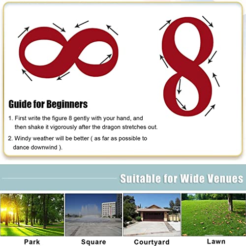 Schudden Poi Dragon Dance Lint Fitness Dragon Dance Lint Streamer voor Outdoor Lente Uitje Achtertuin Spelen Glasvezel… - Image 5