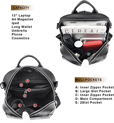 Image of ProArch Women's PU Leather Stylish and Trending Backpack for College Office Travel Anti Theft Backpack Purse for Women and Girls with Sling Belt| Casual