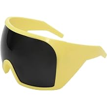 Oversized Wrap Around Sunglasses Futuristic Curved Lens UV400 Protection Y2K Shades Women Men