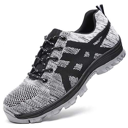 Calzado de Seguridad Hombre Mujer s3 Zapato Trabajo Antideslizante Transpirable Ligeras Zapatos de Industria Unisex