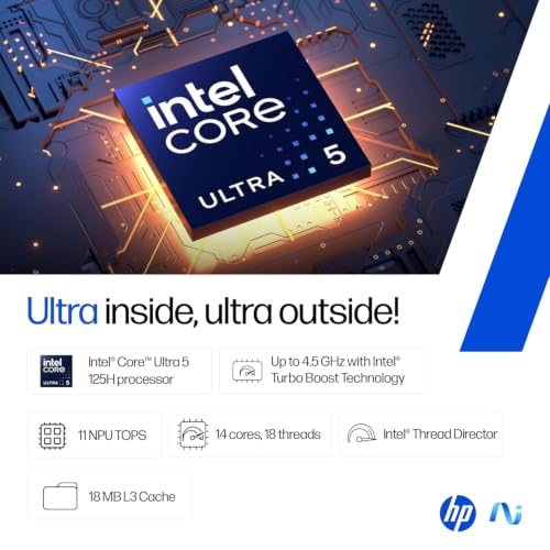 Image of HP 15, Intel Core Ultra 5 125H (24GB DDR5, 1TB SSD) FHD, IPS, 15.6'' /39.6cm, Win11, M365 Basic(1yr)*Office24, Silver, 1.65kg, hr1004TU, Intel Arc Graphics, FHD Camera, FP Reador, AI Powered Laptop
