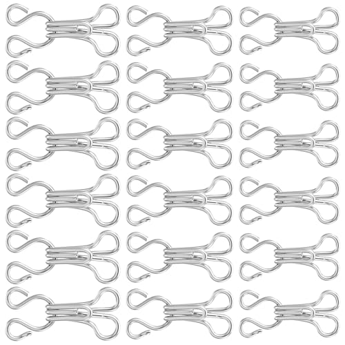 Elegaperma 120 Pairs Hook and Eye Closure, Silver Hooks and