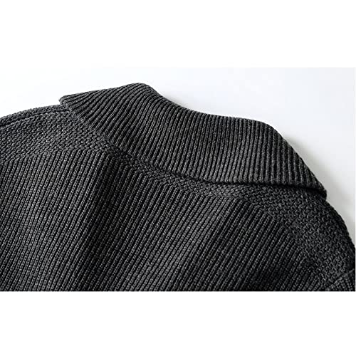 Men's Shawl Collar Cardigan Sweater Slim Fit Cable Knit Button up Wool Sweater4