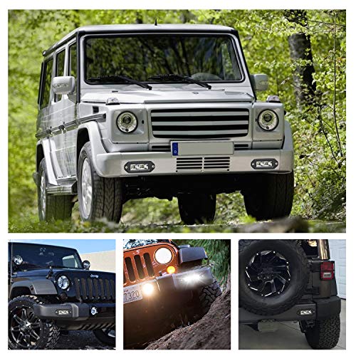 Flush Mount LED Pods, 40W 2PCS Off Road Backup LED Light Bar Driving Lights Fog Lamp for Jeep Bumper ATV UTV SUV Truck Boat
