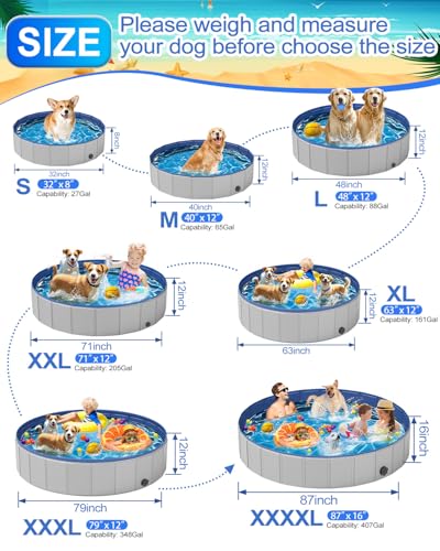 image for Makigahara Dog Pool for Small Dogs, Plastic Pool for Dogs, Dog Bathtub