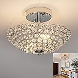 【Kombination aus Klassik und Moderne】Das klassische und moderne Design aus Kunstkristallen mit Chrom und Silber Fassungen sorgt für eine effektvolle Beleuchtung.