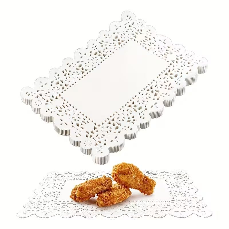 8X12 Inch Rectangle Paper Doilies (100 Pack) - Vintage Lace Food Presentation Liners and Platter Mats for Catering, Birthdays, Bakeries & Festivals-image-12