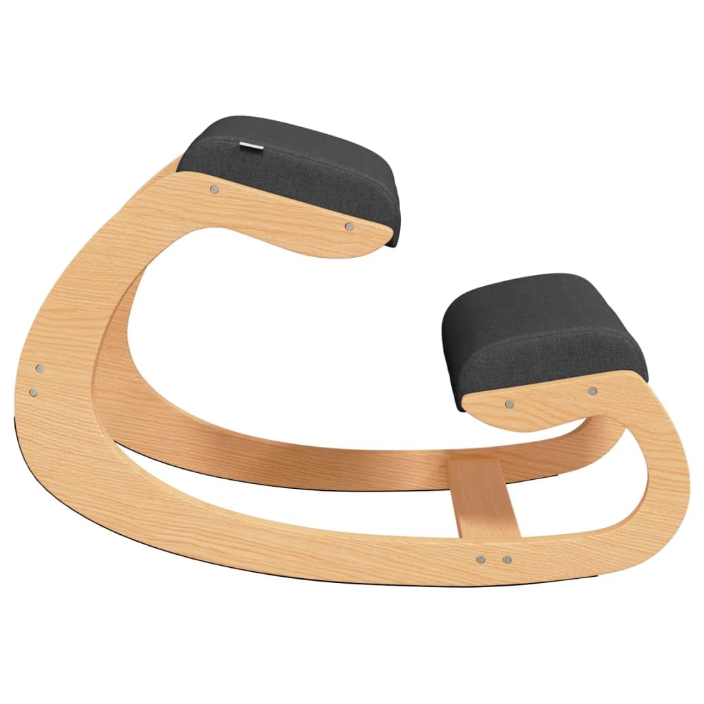 vidaXL Taburete de Rodillas, Silla Ergonómica para Rodillas, Mecedora Acolchada, Silla para Dormitorio Oficina, Madera Contrachapada de Abedul Negro