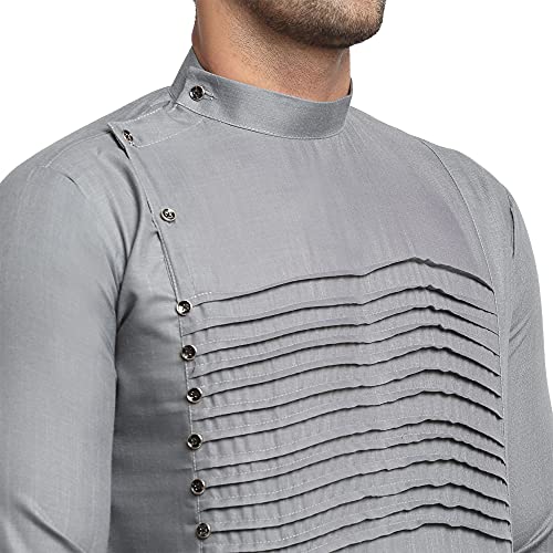 Image of SAIFOO Men's Rich Cotton Blind Short Kurta