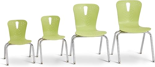 Miniatura 5 de Jonti-Craft Berries 8248JC1130 - Silla apilable para niños con patas cromadas, 18 pulgadas de altura, Key Lime