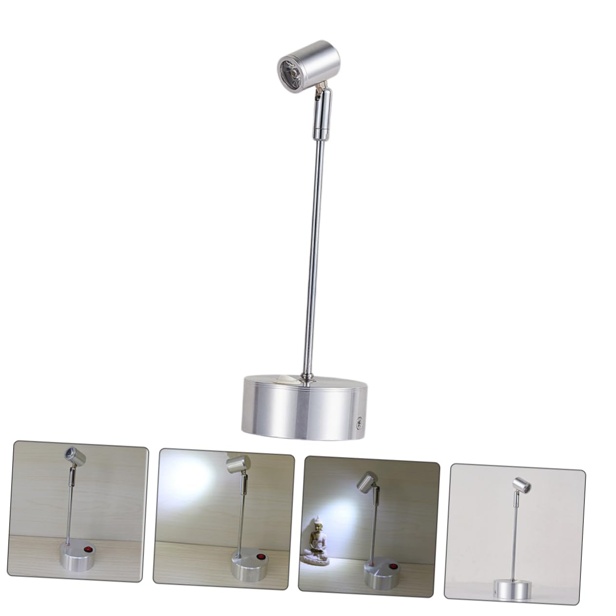 AGFELO Led Spotlight for Indoor Displays Straight Rod Design User-Friendly Off Button Even Brightness for Jewelry Art Showcase Battery Powered Spotlights for Cabinets