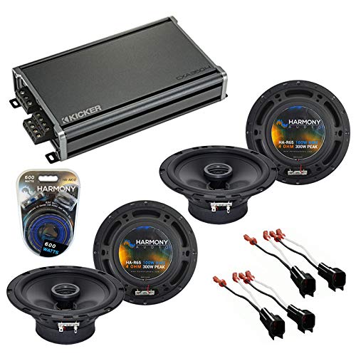 Harmony Audio Compatible with Ford Fusion 2006-2009 Factory Speaker Replacement Bundle (2) R65 & CXA360.4 Amp