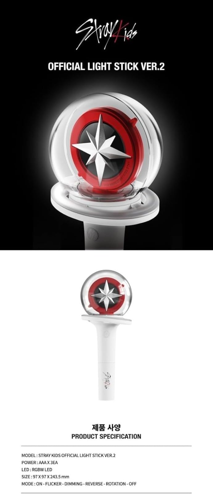 Lightstick, palo de luz, accesorio de concierto brillante, patrón de estrella multimodo, recargable portátil, usuario de fans de