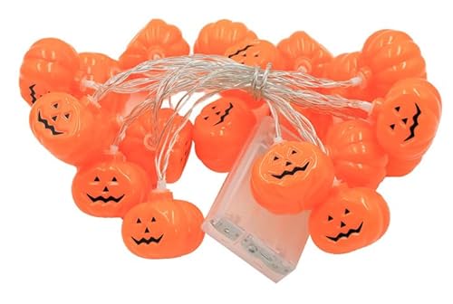 Minakeda Halloween Pompoen String Waterdichte Verlichting 3 Meter 20 Stuks voor Kamer Tuin Decoratie, 2 Modes Halloween Decoratie Verlichting voor Indoor Outdoor Decoratie (Pompoen String Lights A)