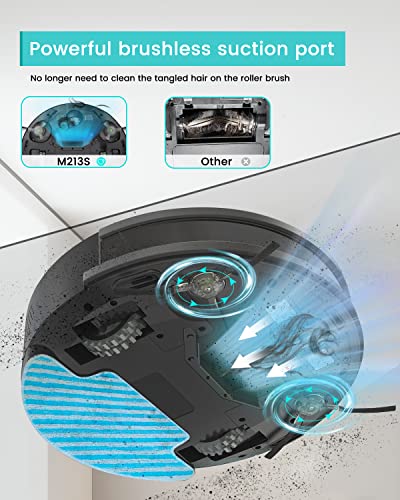 Lefant M213S Robot Vacuum Cleaner With Mop, 3200Pa Strong Suction, 7.8cm Thin 28cm DIA 150 Minutes of Constant Vacuuming, Robotic Vacuum Alexa Voice Control Ideal for Pet Hair Hard Floor - Image 6