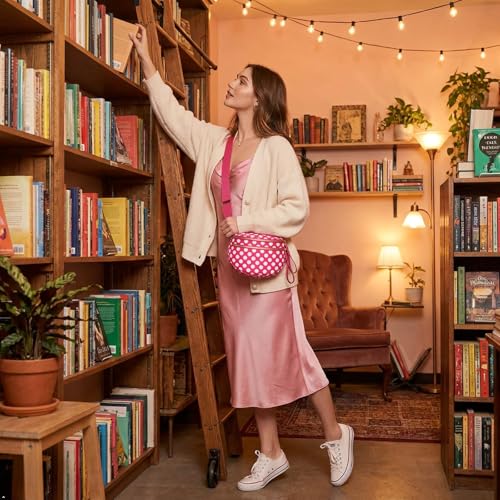 Image of Womens Crossbody Bag, Spacious Nylon Bum Bag Trendy Shoulder Purse with Adjustable Strap Zipped Travel Essentials