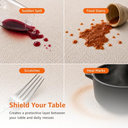 Image of Amazon Basics Tablecloth for Dining Table Cover, Microfiber Fabric Rectangle Tablecloth, 40x60 Inches 4 Seater (White Floral, 4 Seater)