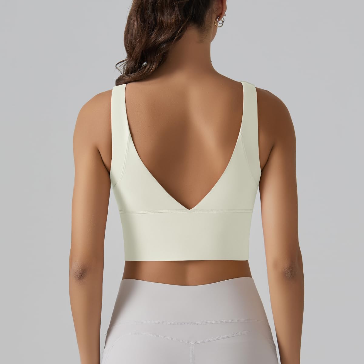IDOPIP Reggiseno sportivo da donna: forte tenuta, senza cuciture, senza ferretto, reggiseno push up crop top, elastico per il benessere, senza stiratura, morbido fitness, corsa, jogging, profondo, V