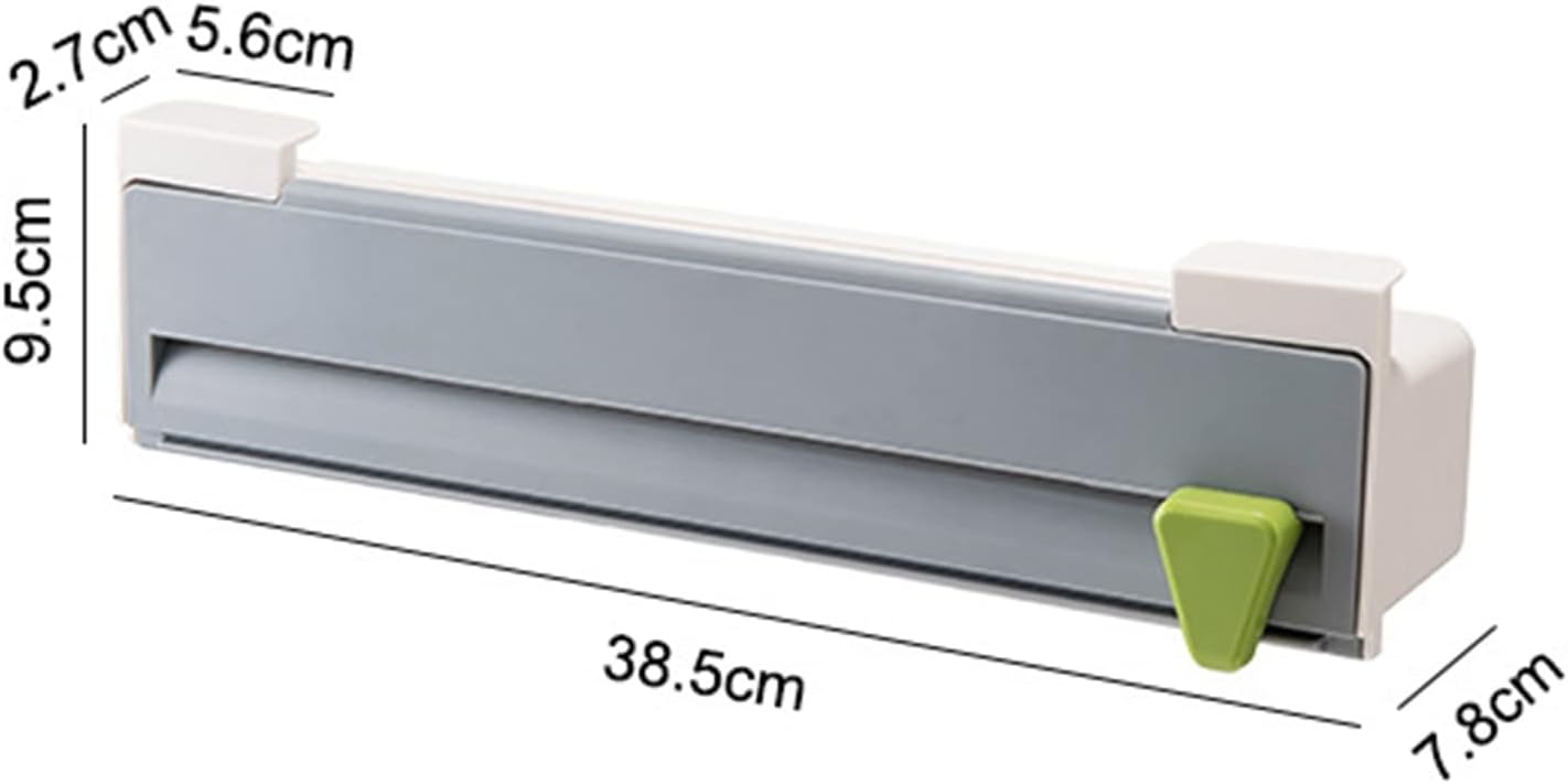 Cling Film Cutter Dispenser,Food Dispensers Wall Mounted Non-Porous Strong Sticker Plastic Packaging Cutting Machine Suitable for Food, Fruit and Vegetable Packaging in Kitchens,supermarkets