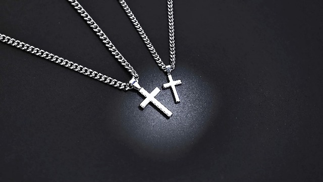 Collana Uomo Con Croce Cubana In Acciaio Inox Nero - Catena Spessa 6mm, Lunghezza 24 Pollici - Ciondolo Croce Invertita - Gioielli Religiosi Per Uomo E Donna