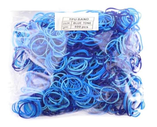 500pcs Mini Thin Small Soft Rubber Bands Soft Seamless Elastic Hair Bands for Braiding and More (Blue Mix)
