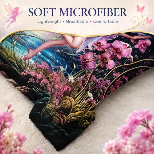 Image of AILONEN Beautiful Butterfly Fairy Comforter Set,Magic Mushroom Duvet Set Full Size, Mysterious Fairy Forest Theme Bedding Set Perfect for Kids Girls Bedroom,1 Quilt + 2 Pillow Case