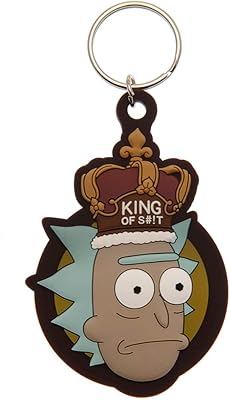 Pyramid International Rick and Morty Rubber Keyring, Zip Pull or Backpack Charm (King of Sh*t Design) - Official Merchandise, One Size (RK39323C), Mixed, One Size, Modern