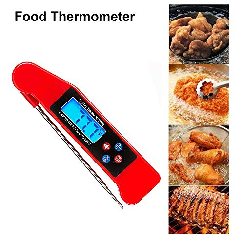 Nishore Termômetro digital de alimentos com função de transmissão de voz Retroiluminação Sonda dobrá