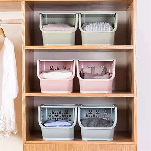 Cesta de almacenamiento de cocina apilable y rack de organización para el hogar en color D 6