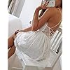 AOOKSMERY-Women-Summer-V-Neck-Spaghetti-Straps-Lace-Backless-Party-Club-Beach-Mini-Midi-Dresses AOOKSMERY Women Summer V-Neck Spaghetti Straps Lace Backless Mini Party Club Beach Dresses (White, Small)