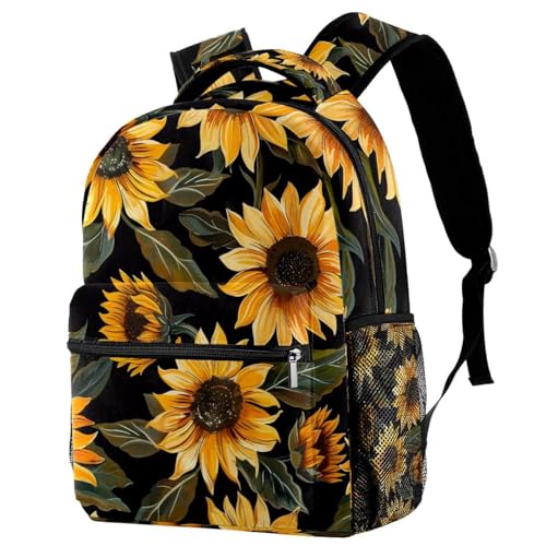 Sac à dos de voyage tournesols multicolore pour filles et garçons en taille unique