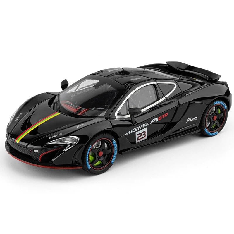 Image of PLUSPOINT Die cast Metal McLaren P1 GTR 1:24 Toy Car Collectible,Vehicle Doors openable with Lights and Sounds,Pull Back Decoration Model Car Toy for Adults Kids Birthday Gifts