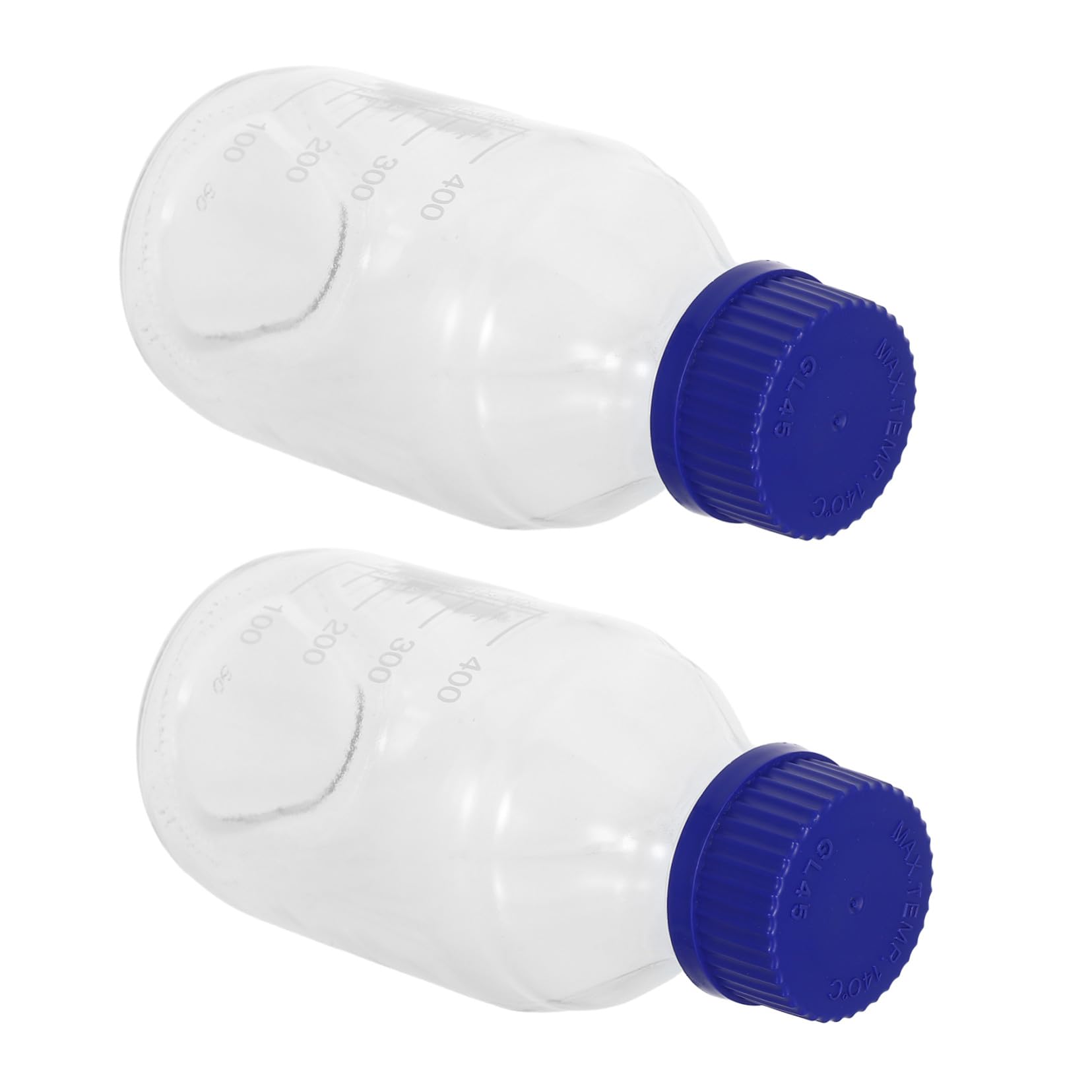 Mipcase 2 pezzi Bottiglie Reagenti da Laboratorio in Vetro Trasparente con Chiusura Blu Bottigliette Graduate Sigillate per Esperimenti Scientifici Leggere e Portatili per Studenti e