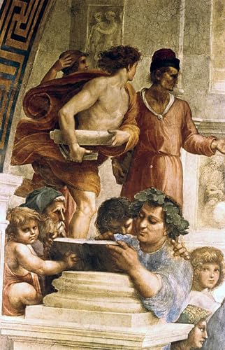 Pintura al óleo de La Escuela de Atenas de Raphael, cuadro moderno de 60x90cm