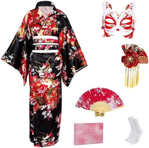 Halloween Costumes for Women 2025-Japanese Geisha Kimono Dress An...