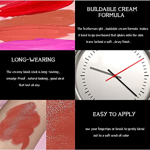 Cream Blush Stick,MEITREND 3-In-1 Cheek Blush & Lip Tint & Eyeshadow Buildable Lightweight Long-Wear Versatile Blusher For Cheeks Make Up Women Gift Natural Look(03) - Image 7