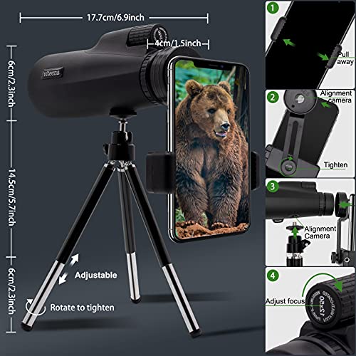 Viteena Telescopio monoculare, 12 x 50 HD